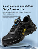 Men Rotating Button Safety Shoes Steel Toe Work Sneakers Indestructible Shoes Puncture-Proof Work Boots Air Cushion Safety Shoes
