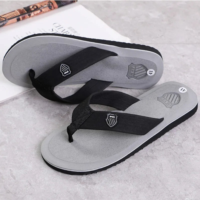 Men's Casual Flip Flops Fashion Beach Shoes Men Summer Non-Slip Flat Slides Men's Slippers Indoor House Shoes Man Male Slipper