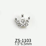 10pcs New Crown Alloy Zircon Nail Art Charms Silver Shiny Crystals Jewelry Hot Sale Nails Decoration 3D Manicure Accessories %2
