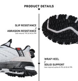 Baasploa Men Running Shoes Mesh Breathable Sport Shoes For Men Fashion Lightweight Casual Sneakers Non-Slip Lace Up Plus Size 50