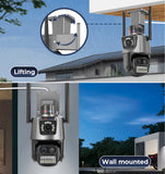 9MP PTZ Wifi Camera Three Lens Dual Screens Outdoor Surveillance CCTV Cameras Ai Human Detect Security IP Camera Auto Tracking