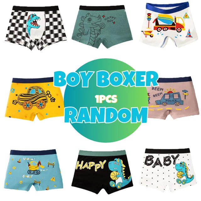 Roupa Interior Infantil Respirável de Algodão, Cuecas Padrão Carros, Boxer Cartoon Boy, Calcinha Infantil, 3-14 Anos, 4 peças por lote