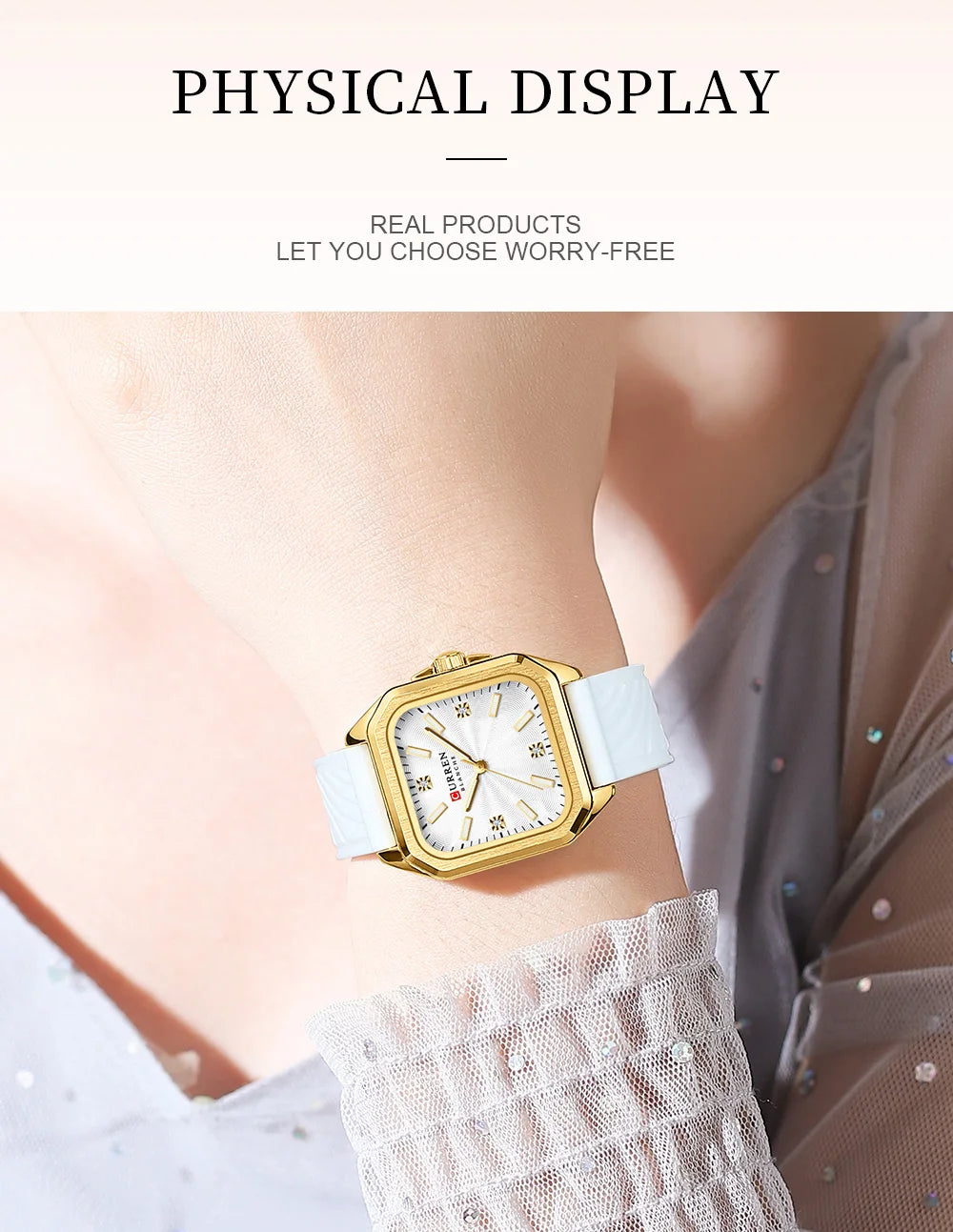 Relógio feminino quadrado minimalista pulseira pulseira de silicone casual