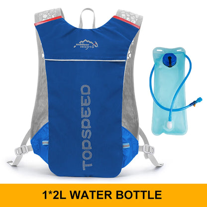 Mochila ultraligera de 5 l para correr en senderos al aire libre, chaleco de hidratación para correr, bolsa transpirable para ciclismo de maratón, botella de agua de 500 ml.