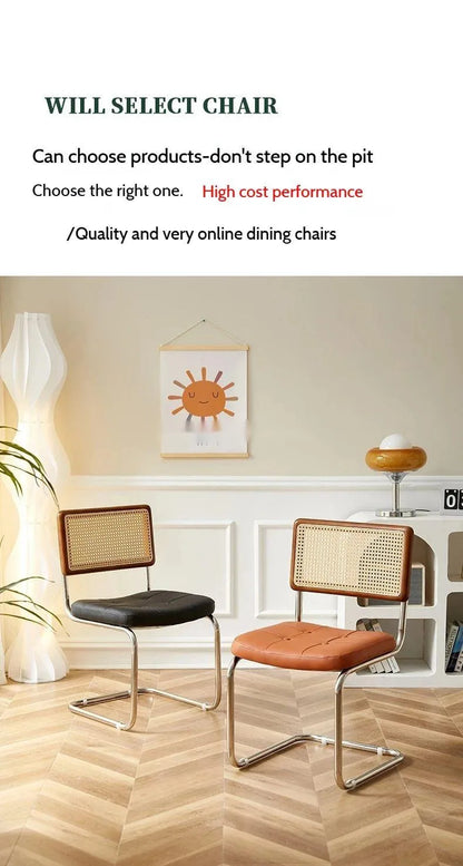 Kitchen Office Outdoor Dining Chairs Modern Luxury Salon Relax Cesca Chair Restaurant INS Sillas Para Comedor Furniture WK50DC