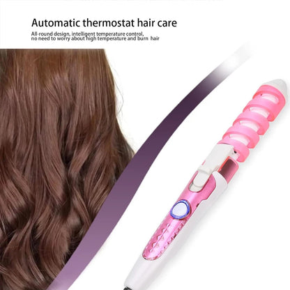 Rizador de pelo profesional, rizador de espiral mágico, varita rizadora de calentamiento rápido, moldeador de cabello eléctrico