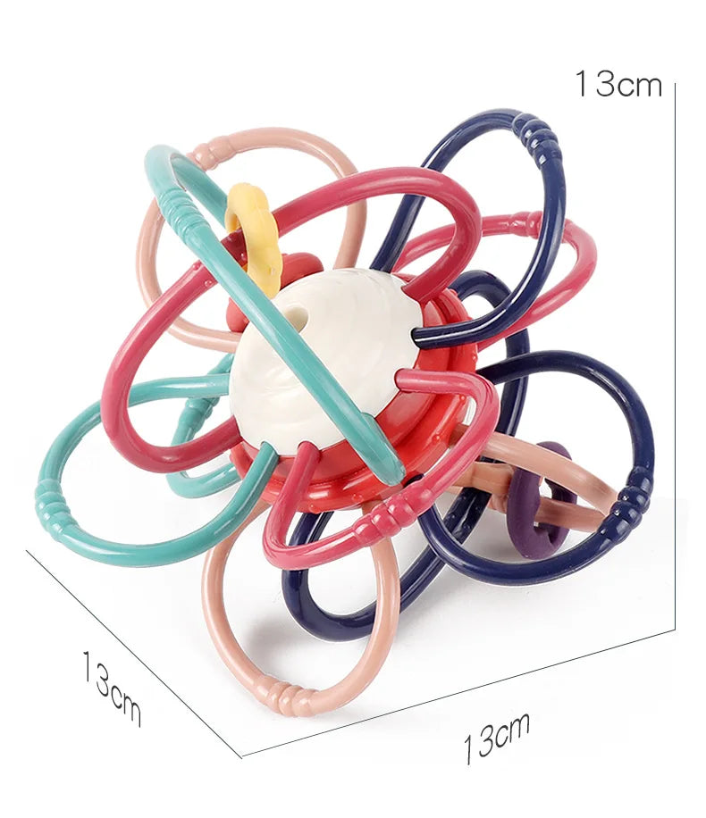 Baby Teething Toys Silicone Chew Teether Teethers for Babies Development Baby Rattle Newborn Infant Sensory Baby Toys 0-3-6-12 M