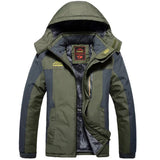 Winter Jacket Men Thick Fleece Waterproof Outwear Coats Men's Windbreaker Army Green Parka Raincoat Plus Size 9XL