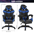 Massage Gaming Chair,Computer Chair with Footrest and Lumbar Support, Height Adjustable Gaming Chair with 360°-Swivel Seat and