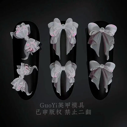 1pc Bowknot Candles Jellyfish Shell Rose Leaf  3D Acrylic Mold Nail Art Decoration Nails DIY Design Silicone  Nails Mold