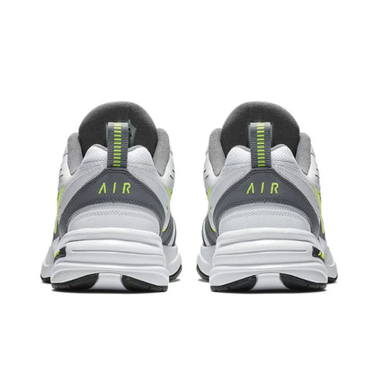 Zapatillas Nike Air Monarch 4 Low para hombre y mujer, clásicas, retro, informales, cómodas y acolchadas, blancas y plateadas.