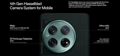 OnePlus 12, versión global, Snapdragon 8 Gen 3, procesador 100W SUPERVOOC, cámara principal de 50 MP, batería de 5400 mAh, pantalla de 6,82", Bluetooth 5,4, smartphone 5G.
