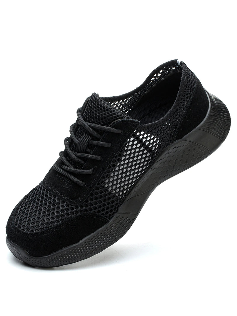 Breathable Men Work Shoes Summer Safety Shoes Lightweight Protective Sneakers Safety Steel Toe Shoes Men Puncture-Proof boots