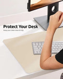 Large Mouse Pad,Office Desk Mat, Leather Desk Pad Protector, Non-Slip PU Leather Desk Blotter, Laptop Desk Pad