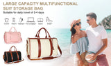 1pc Foldable Women's Travel Convenient Carry-on Clothing Bag Large PU Leather Duffel Bag Women's Business Travel Bag