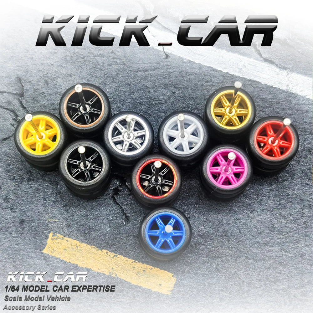 1/64 Wheels Tires Navy Blue set for VDiecast Model Cars Collection Toy for Hot Wheels Hobby Modified Parts 5 set/pack