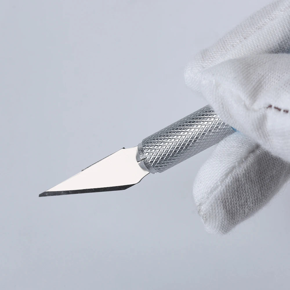 Non-Slip Metal Scalpel Knife Tools Kit Cutter Engraving Craft knives + 5pcs Blades Mobile Phone PCB DIY Repair Hand Tools