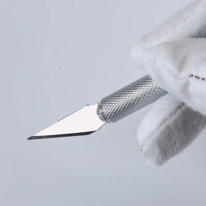 Non-Slip Metal Scalpel Knife Tools Kit Cutter Engraving Craft knives + 5pcs Blades Mobile Phone PCB DIY Repair Hand Tools