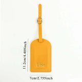 Customized Letters Smooth PU Leather Classic Ultra-Thin Travel Aviation Luggage Tag Signature Luggage Label
