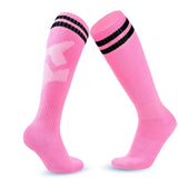 Loogdeel 1 Pair Soccer Socks Stripe Knee High Softball Baseball Team Sports Socks Breathable Football Socks for Kids Adults