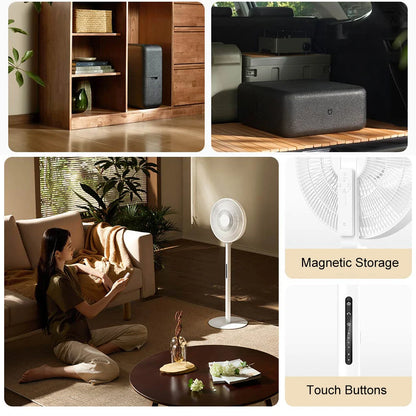 XIAOMI MIJIA DC Inverter Floor Fan Pro,Ultra-Thin Retractable,With Storage Box,Smart Standing Electric Fan,100 Air Flow Settings