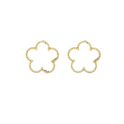 Pulseira trevo de aço inoxidável para mulheres, ouro 14k, prateado, flor de cinco folhas, delicadas, pulseiras Lucky Link, joias para meninas