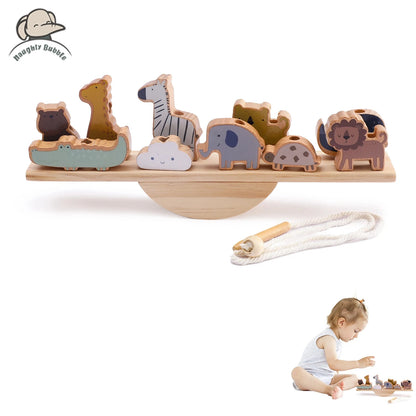Montessori Sensory Toys  Stacking Toys For Baby Forest Houses Replica Wooden Forest Blocks  Early Childhood Education Game Gift