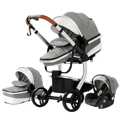 Lightweight Baby Stroller 3-IN-1 Luxury Travel System with Adjustable Seat Baby Car with Canopy& Mosquito Net for Newborns New