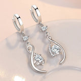 Pendientes CHSHINE de plata de ley 925 con circonitas azules entrelazadas para mujer, regalo de boda, joyería de moda.