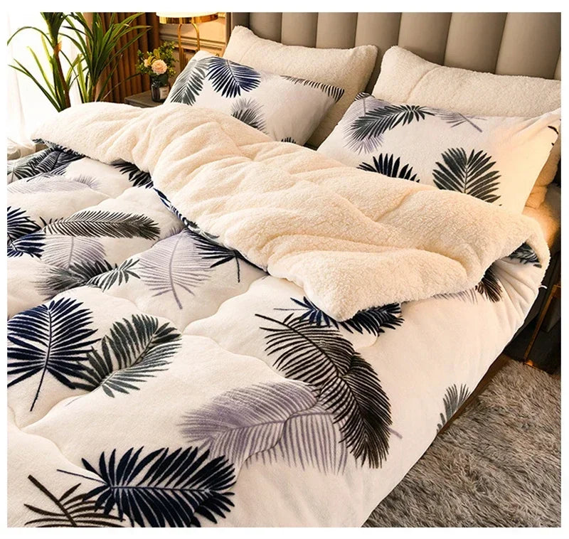 Plaid Super Thick Warm Blankets for Winter Autumn Milk Fleece Thicken Warmth Sleeping Blanket Soft Fluffy Comforter Quilt Duvet