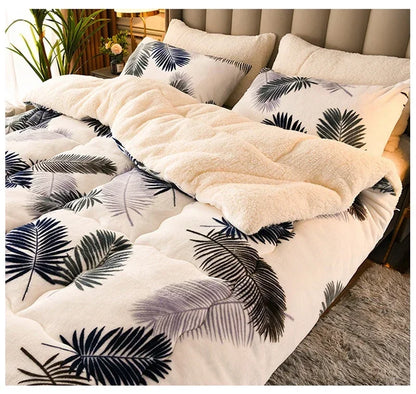 Plaid Super Thick Warm Blankets for Winter Autumn Milk Fleece Thicken Warmth Sleeping Blanket Soft Fluffy Comforter Quilt Duvet