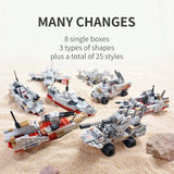 1000+Pcs Navy War Chariot Ship Army Boat Plane Model Warships Building Blocks City Children Toys for Boy