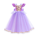 Vestido de Princesa Rapunzel de Verão – Cosplay Enrolados / Halloween / Festa de Aniversário – Fantasia Infantil
