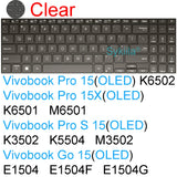 Keyboard Cover for ASUS Vivobook Pro 15 15X OLED GO S S15 N6506 S5507 S5506 M5506 X1505 M1505 K3504 Silicone Protector Skin Case
