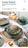1Pcs Bohemia Retro Ceramic Dinner Plates Sets Food Plate Household Tableware Set Breakfast Plates Salad Soup Bowls Dinnerware