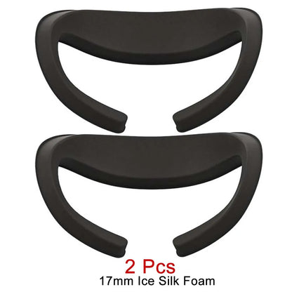 For Meta Quest 3 Face Mask Cover AMVR Upgraded 3-in-1 Facial Interface PU Leather Ice Silk Fabric / Replacement Foam Pad