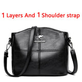 Bolsas de luxo de couro macio bolsas femininas designer 3 camadas ombro crossbody sac senhoras grande capacidade compras mensageiro tote