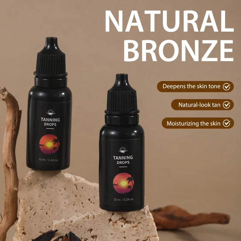 10ml Tanning Oil for Outdoor Beach Sunbathing, Body Tanning Essential Oil Drops, Natural Brown Tone, Formaldehyde-Free