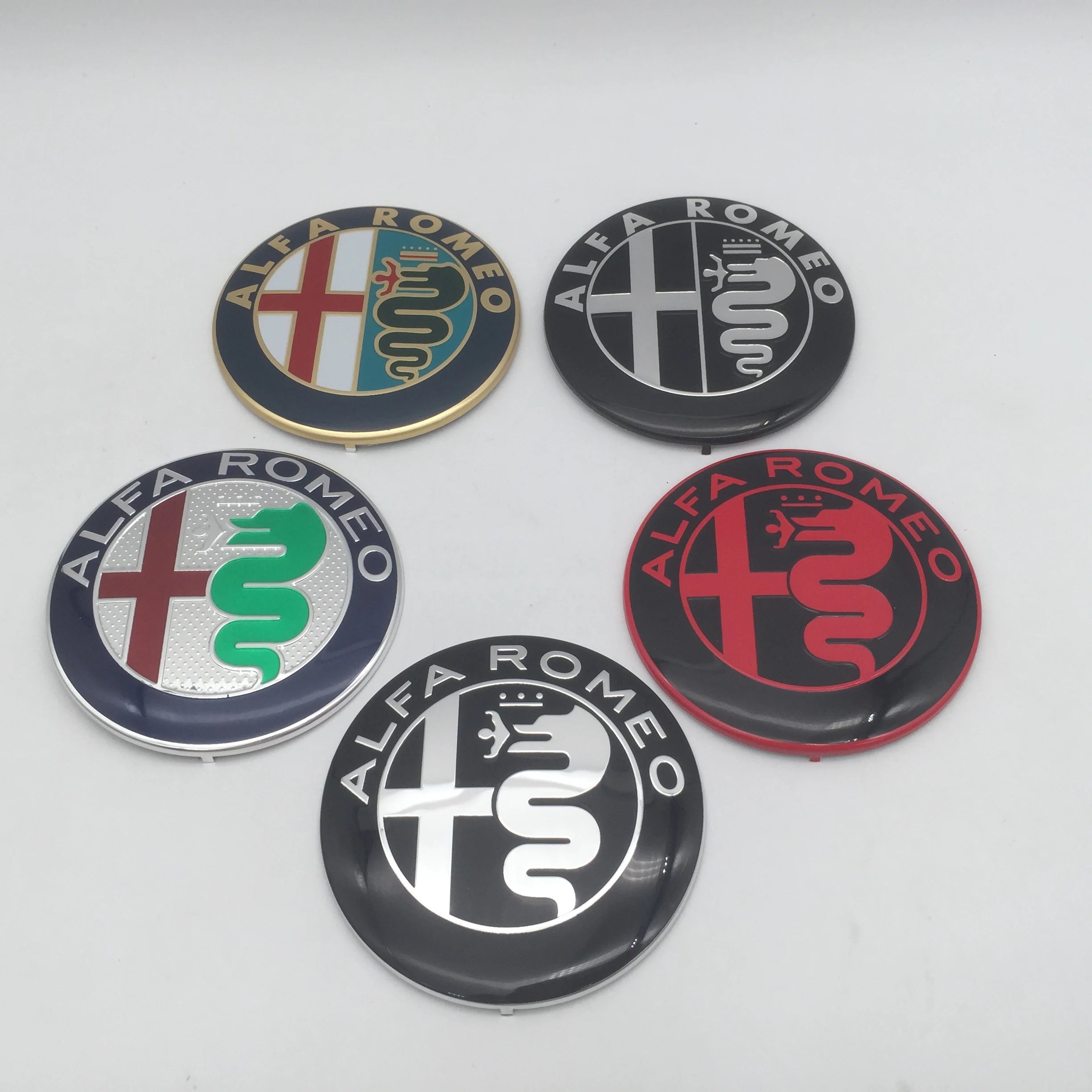 2pcs for AlfaRomeo 147 156 159 74mm Car Front Hood Emblem Bonnet Grille Sticker Rear Trunk Badge Decal Styling auto accessories