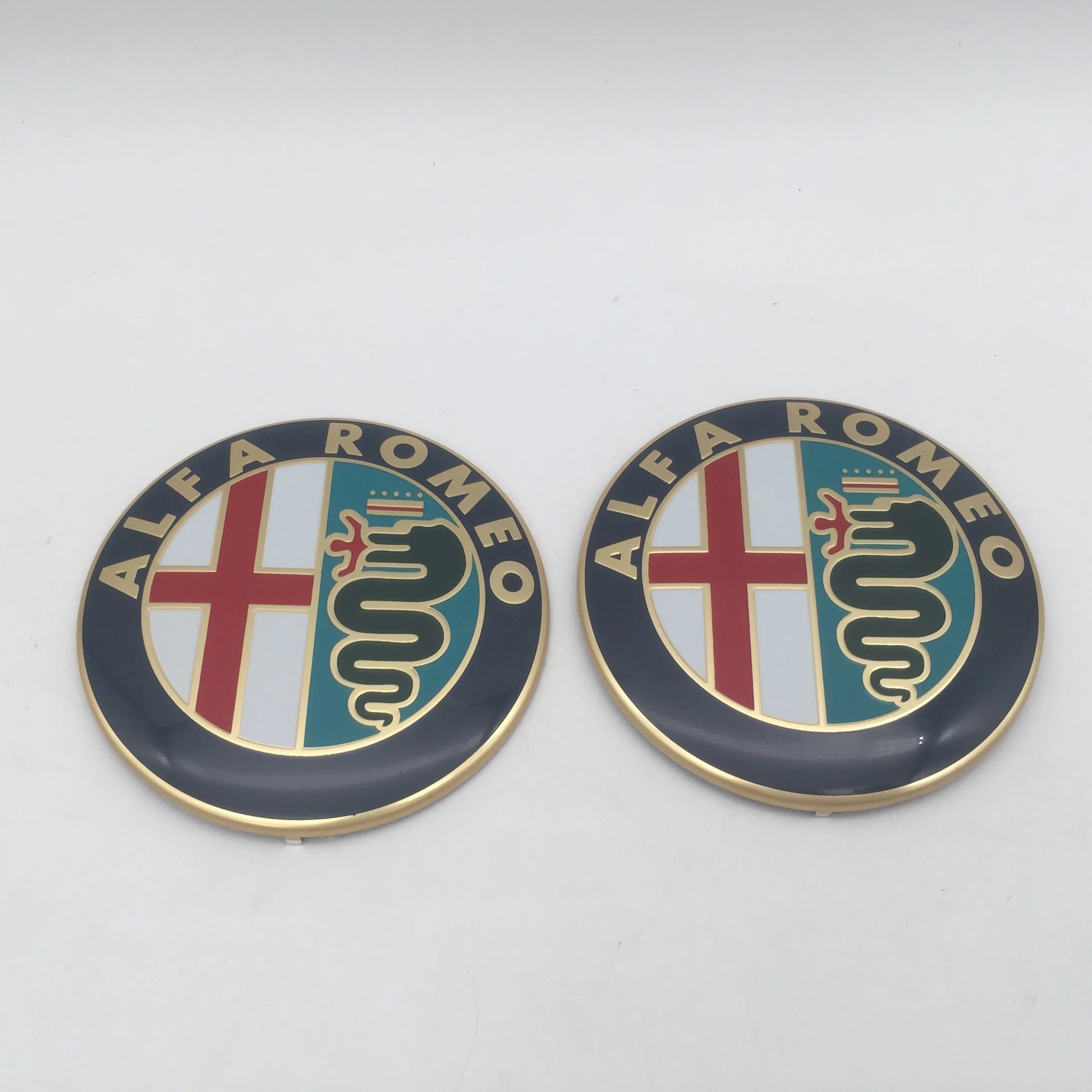 2pcs for AlfaRomeo 147 156 159 74mm Car Front Hood Emblem Bonnet Grille Sticker Rear Trunk Badge Decal Styling auto accessories