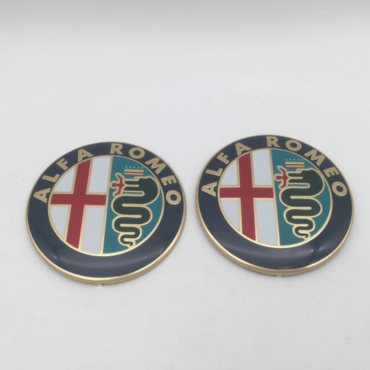 2pcs for AlfaRomeo 147 156 159 74mm Car Front Hood Emblem Bonnet Grille Sticker Rear Trunk Badge Decal Styling auto accessories