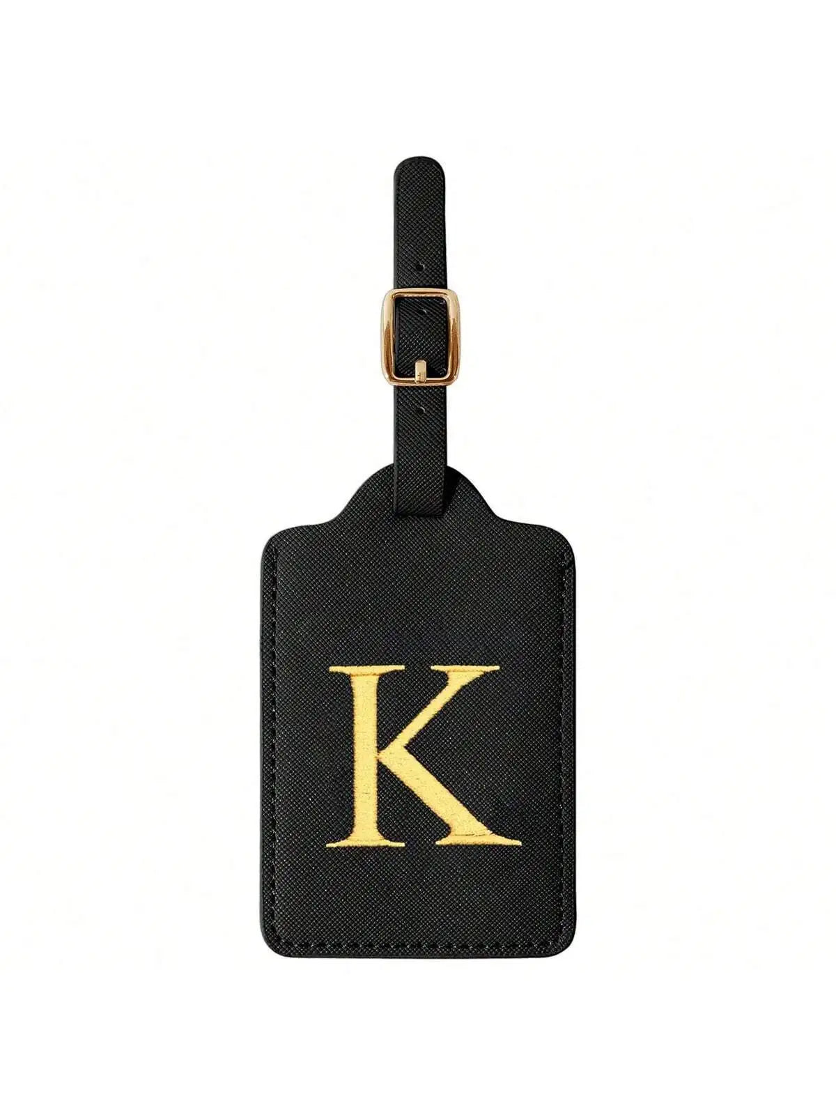 PU Leather Luggage Tag for Travel - Durable Suitcase ID Tag with Privacy Cover & Name Card Slot (A-Z) liu