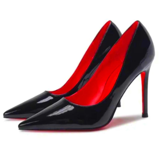 ¡Novedad de 2024! Tacones altos con punta puntiaguda, zapatos con suela de diamantes de imitación para mujer, tacones altos de fondo rojo, zapatos de boda para mujer, tacones con plataforma para novia