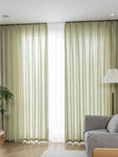 Spring and summer Japanese matcha, green cotton and linen curtains sheer curtains, opaque curtains, luxurious linen for bedrooms