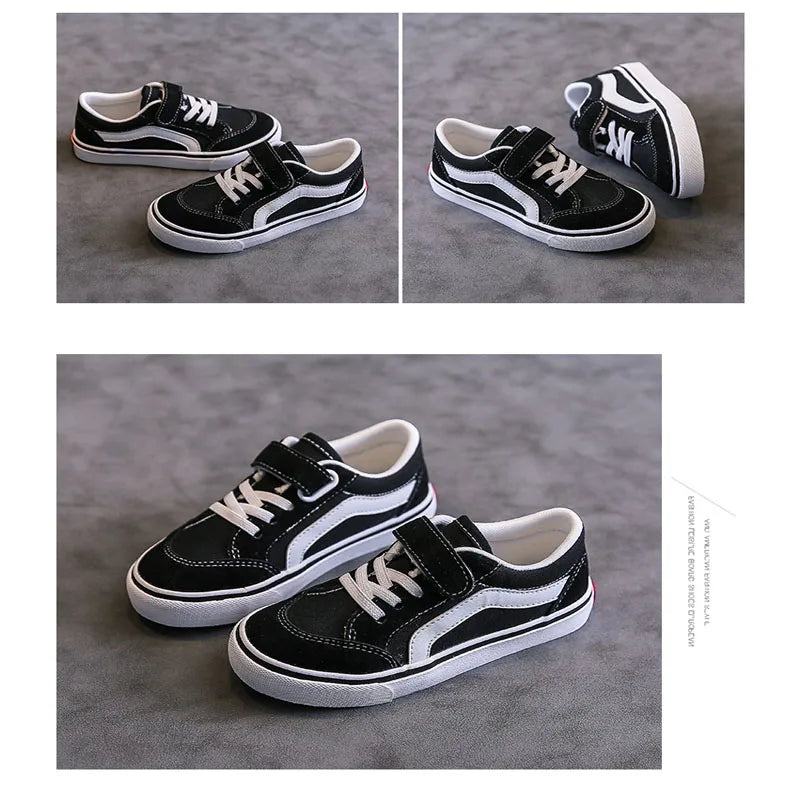 Children's Canvas Shoes Boys Board Shoes New Net Red Low Gang Middle and Large Children Baby Girls Board Shoes Parent-Child Shoe