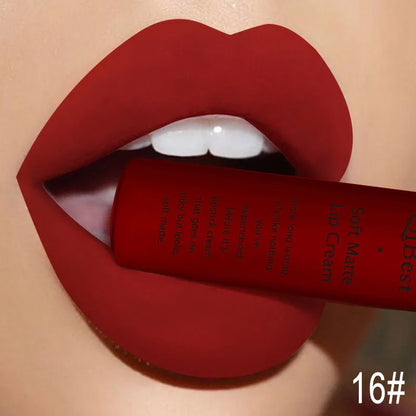 Lápiz labial líquido mate resistente al agua, brillo labial aterciopelado de larga duración, tubo mate nude, pigmento rojo, negro, maquillaje, lápices labiales cosméticos. 