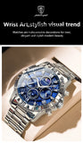 POEDAGAR Luxury Watch for Man Quartz Sports Men Watch Waterproof Luminous Stainless Steel Chronograph Men's Watches Clock Reloj