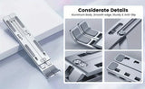 Adjustable Aluminum Laptop Stand - 6-Level Height, Foldable & Portable Design For 8-16” Laptops, Enhanced Ventilation & Heat