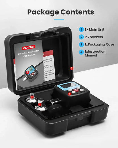 Llave dinamométrica digital profesional de 1/4'', 3/8'' y 1/2'', adaptador de torsión electrónico para reparación de bicicletas y automóviles. Juego de herramientas manuales.