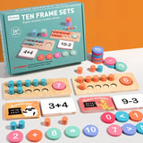 Jogos de matemática aritmética infantil, decomposição digital de madeira, jogos de matemática montessori, aprendizagem precoce, brinquedos educativos